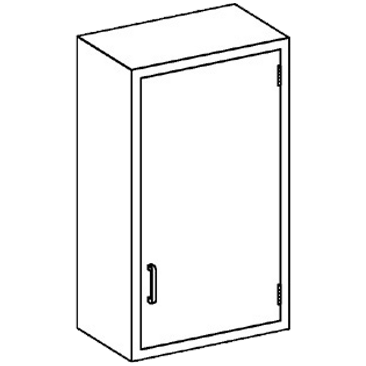 Blickman A24LS Stainless Steel Wall Cabinet with Single Solid Door, 24-3/4"W | QuinceMedical.com