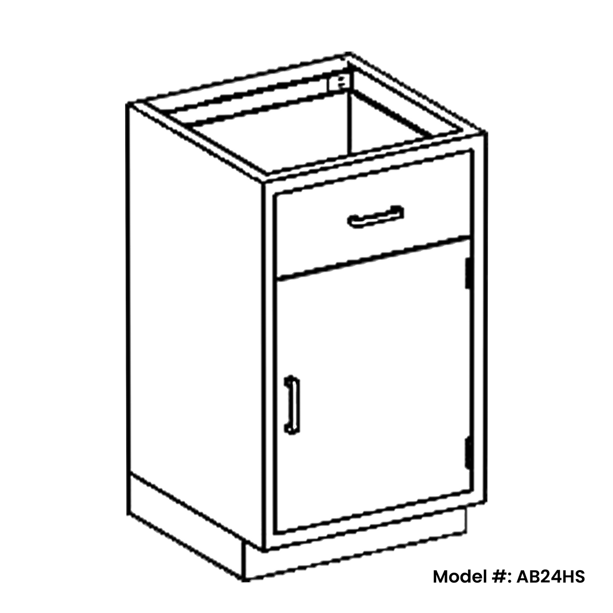 Blickman AB24HS Stainless Steel Base Cabinet with Door & Drawer, 24-1/8"W | QuinceMedical.com