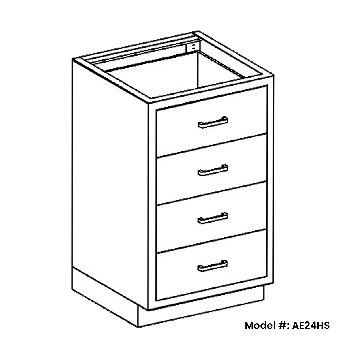 Blickman AE24HS Stainless Steel Drawer Base Cabinet with 4 Drawers, 24-1/8"W | QuinceMedical.com