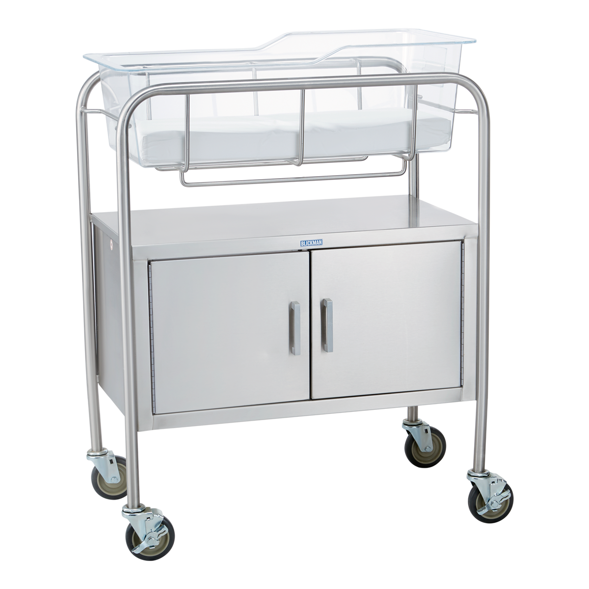 Blickman 8048SS-KIT Coleman Stainless Steel Bassinet Kit with Closed Cabinet, Basket & Mattress Pad | QuinceMedical.com