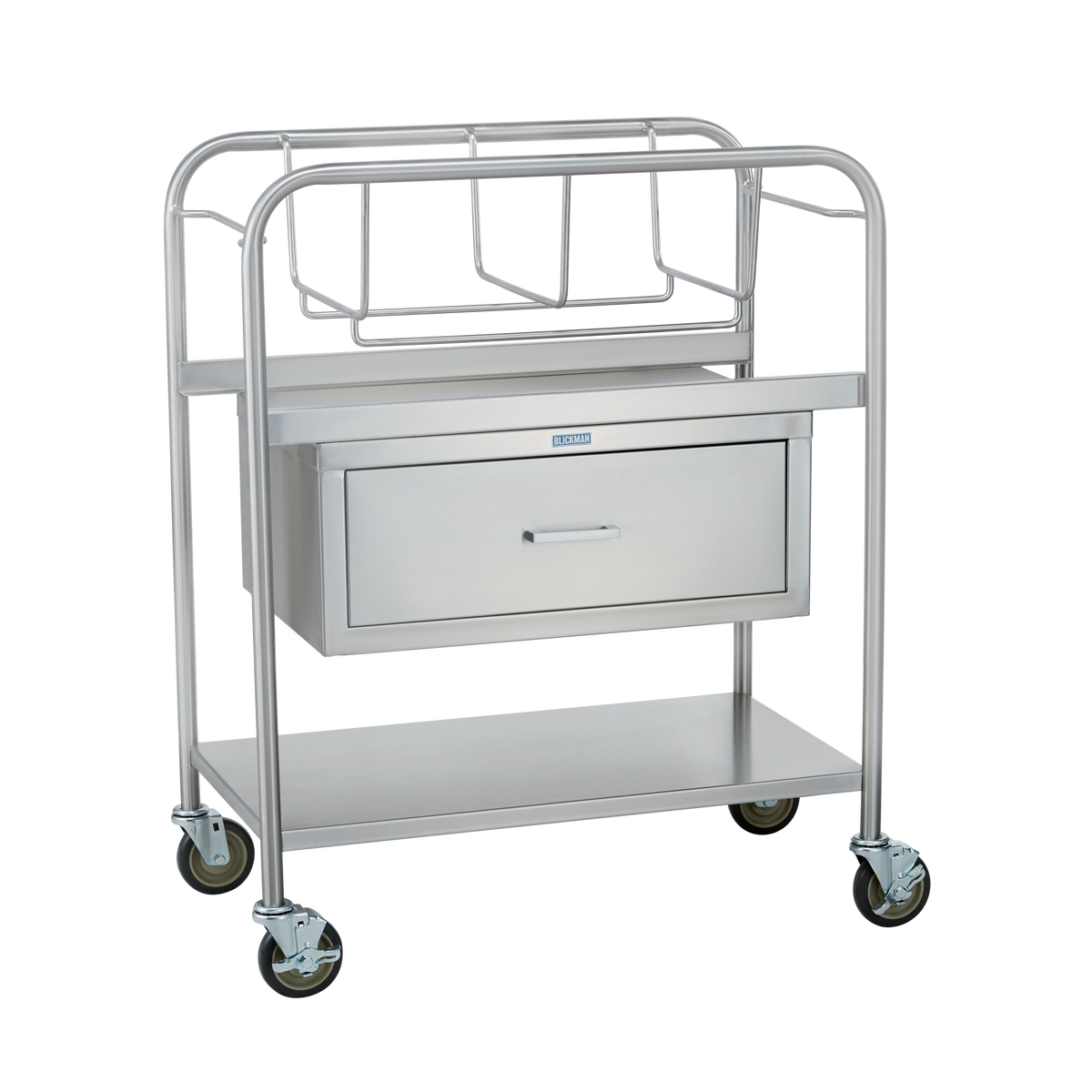 Blickman 8047SS Coleman Stainless Steel Bassinet with Soft-Close Drawer & Shelf, Frame Only | QuinceMedical.com