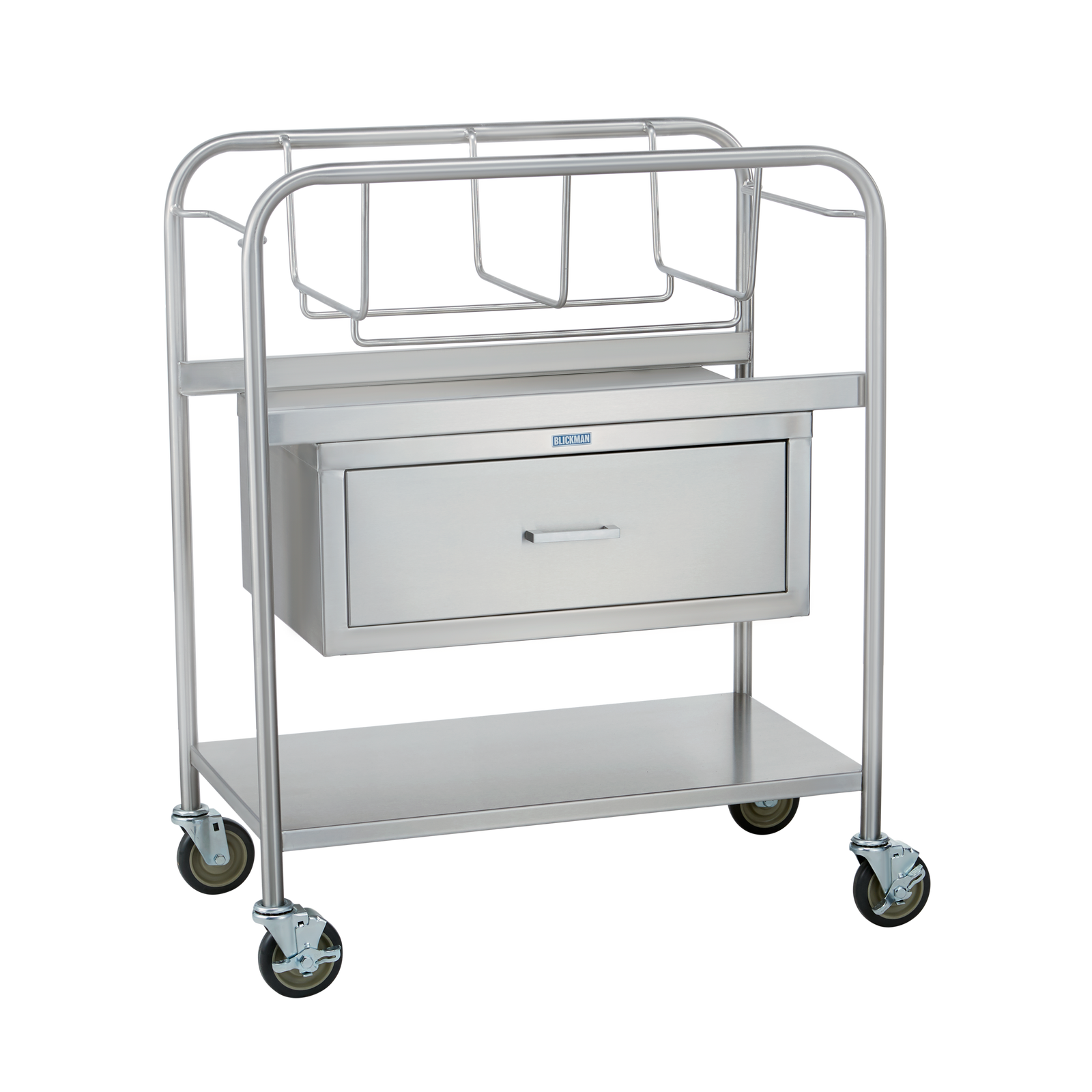 Blickman 8047SS Coleman Stainless Steel Bassinet with Soft-Close Drawer & Shelf, Frame Only | QuinceMedical.com