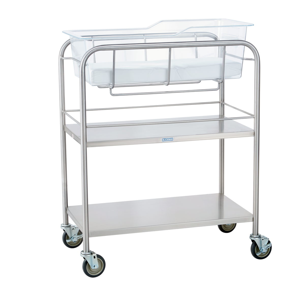 Blickman 8044SS-KIT Coleman Stainless Steel Bassinet Kit with 2 Open Shelves, Basket & Mattress Pad | QuinceMedical.com