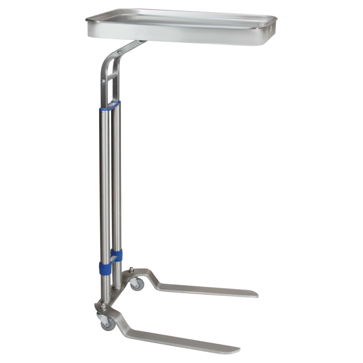 Blickman 8867SS Benjamin Double Post Stainless Steel Mayo Stand, Standard 12-5/8" x 19-1/8" Tray | QuinceMedical.com