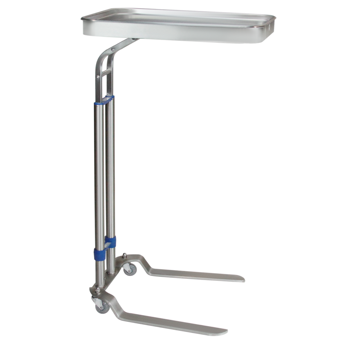Blickman 8869SS Benjamin Double Post Stainless Steel Mayo Stand, Medium 16" x 21" Tray | QuinceMedical.com