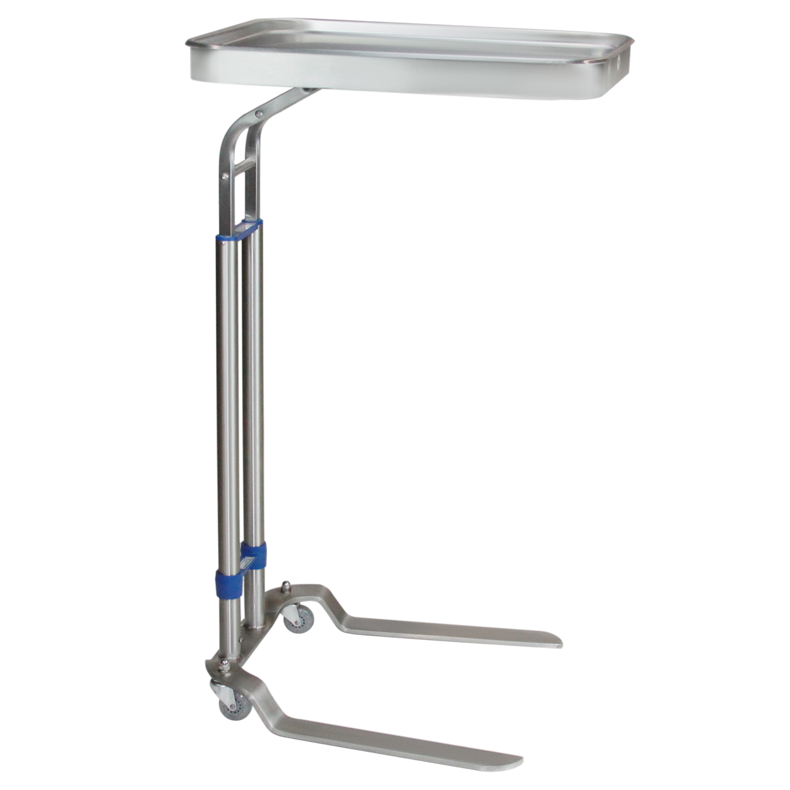 Blickman 8869SS Benjamin Double Post Stainless Steel Mayo Stand, Medium 16" x 21" Tray | QuinceMedical.com