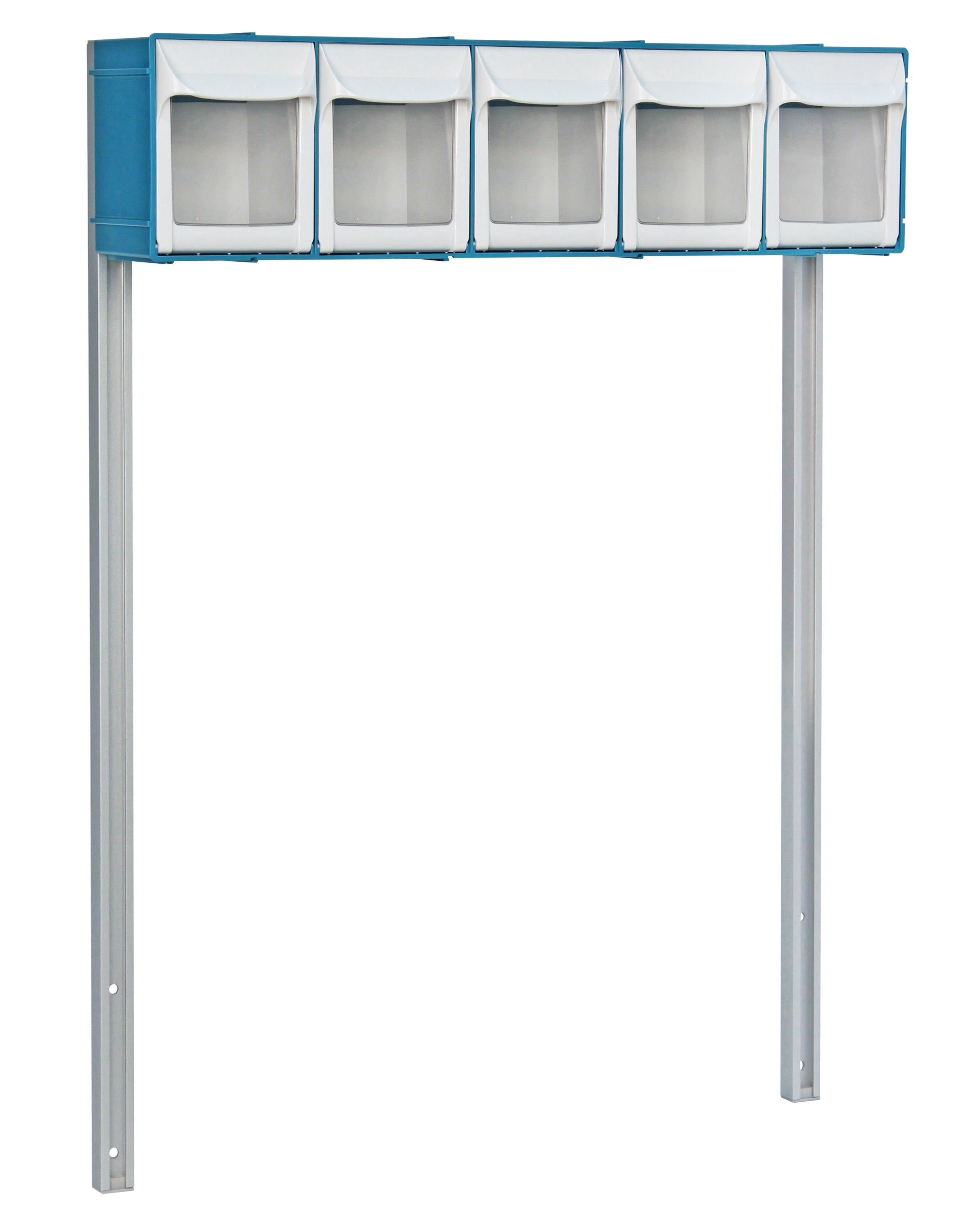 DETECTO Rescue Series Anesthesiology Medical Cart, 5 Blue Drawers