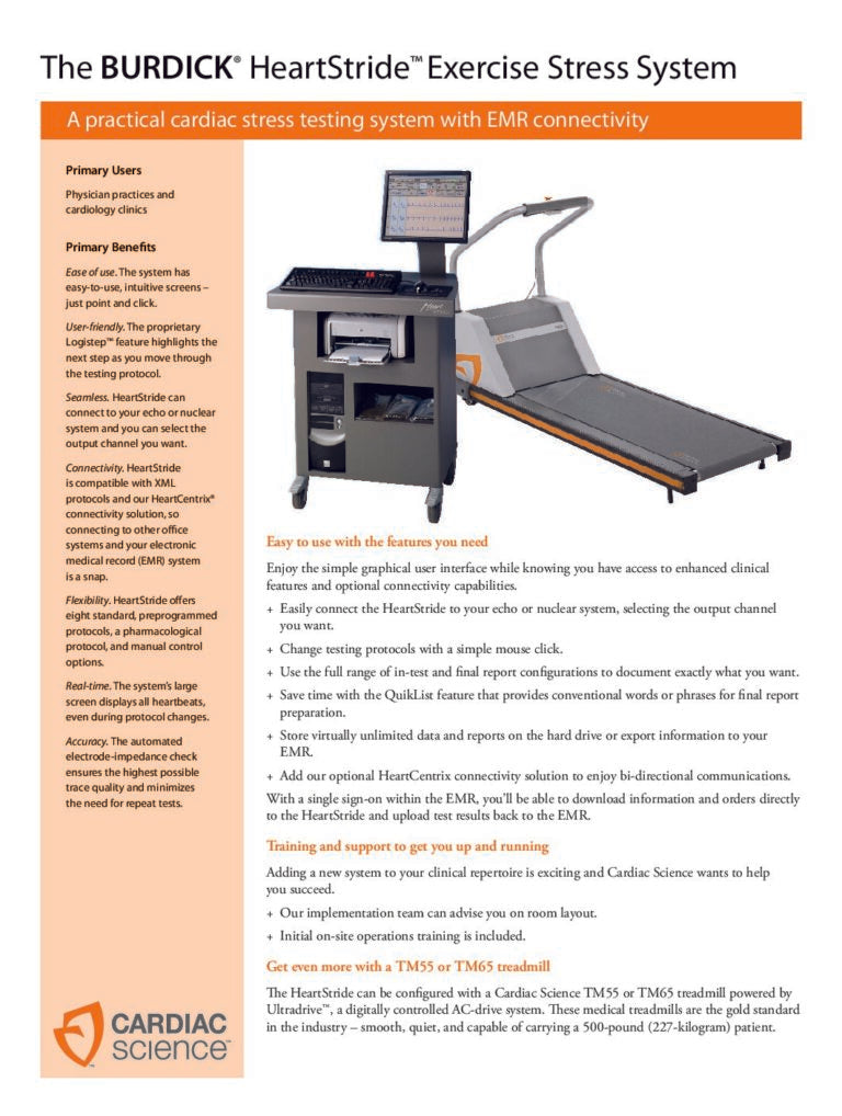 Cardiac Science BURDICK HeartStride Exercise Stress System QT100000681