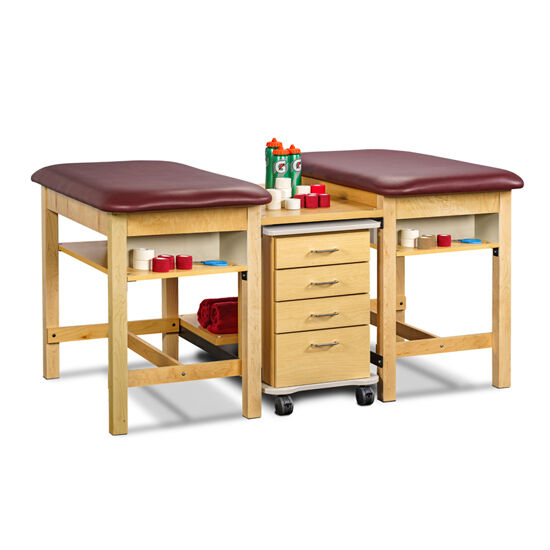 Clinton 1781-2 2-Station, Classic, Cart-Mate, Taping Table with Upper Shelf and Front E-Z Access Compartment