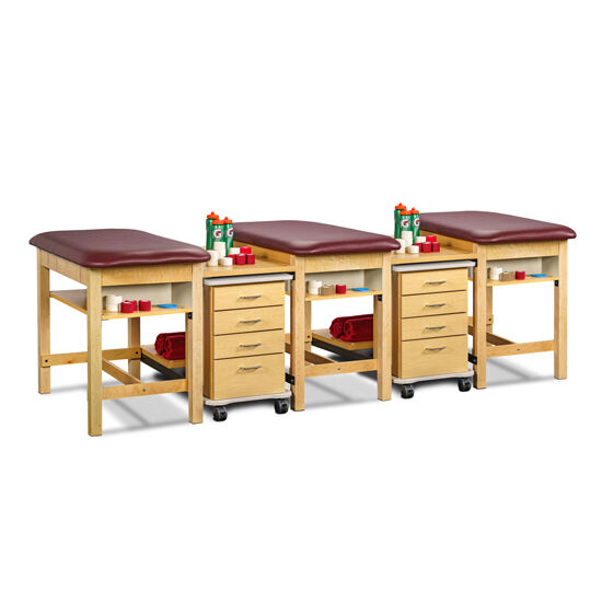 Clinton 1781-3, 1781-4 & 1781-5 Multi-Station, Classic, Cart-Mate Taping Table with Upper Shelf and Front E-Z Access Compartment