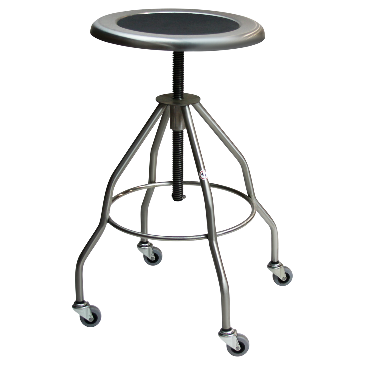 Blickman 7745SS Clifton Stainless Steel Revolving Exam Stool with Rubber Feet, No Pad | QuinceMedical.com