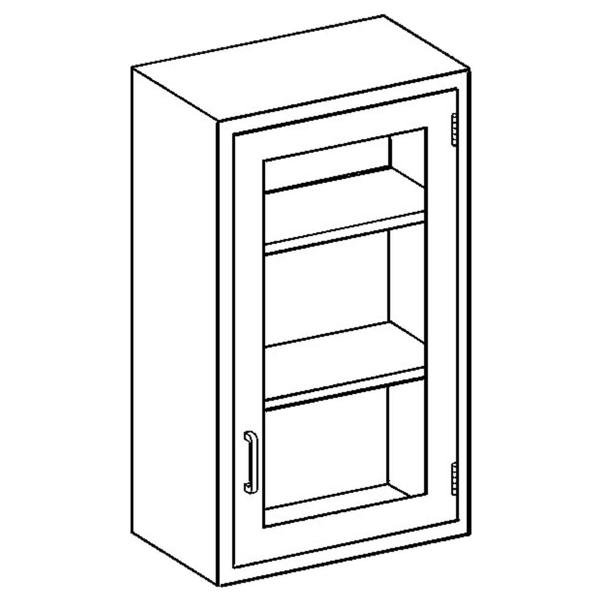 Blickman D24LS Stainless Steel Wall Cabinet with Single Glass Door, 24-3/4"W | QuinceMedical.com