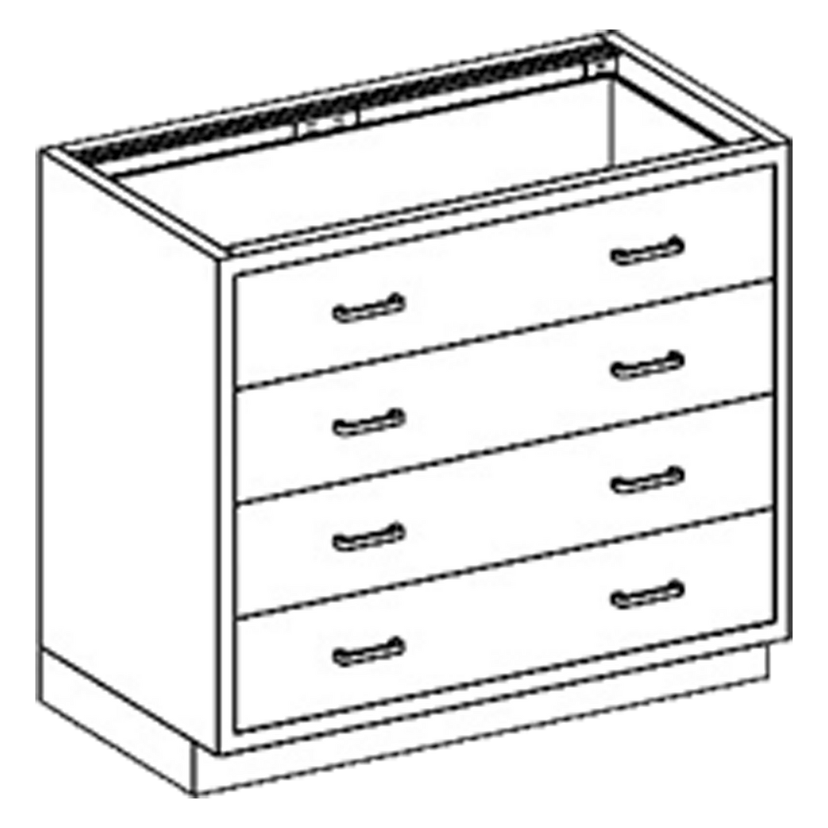 Blickman DP35HS Stainless Steel Drawer Base Cabinet with 4 Equal Drawers, 35"W | QuinceMedical.com