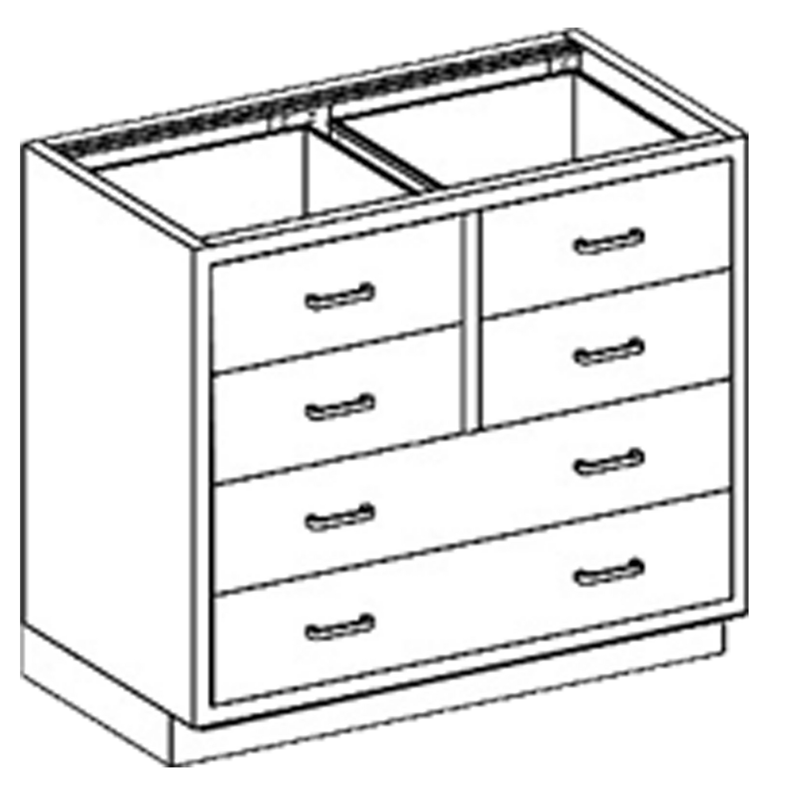 Blickman DR35HS Stainless Steel Drawer Base Cabinet with 4 Small & 2 Large Drawers, 35"W | QuinceMedical.com