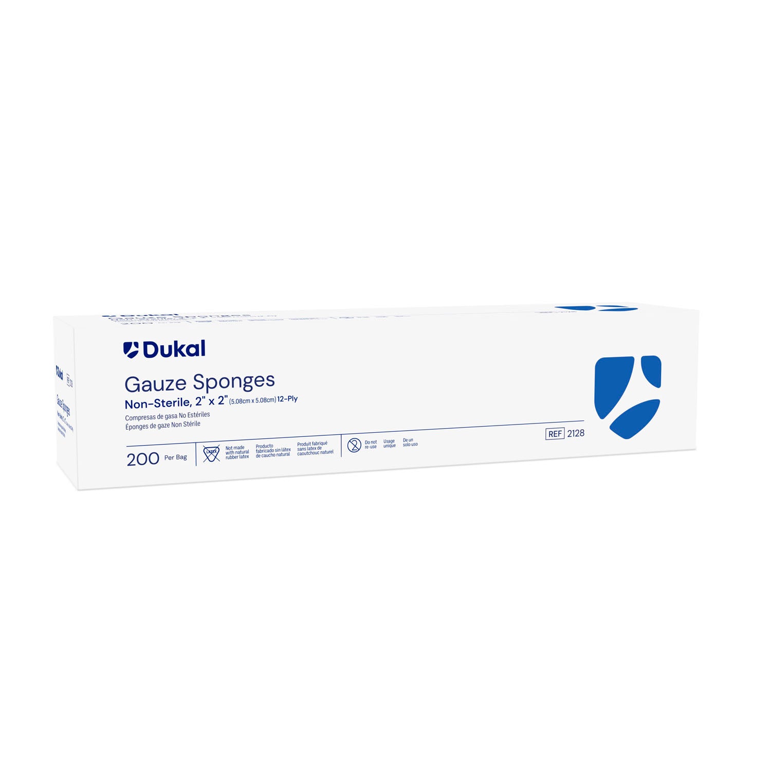 Dukal Gauze Sponge, 2 x 2", Non-Sterile, 12-Ply, 200/bg, 40 bg/cs