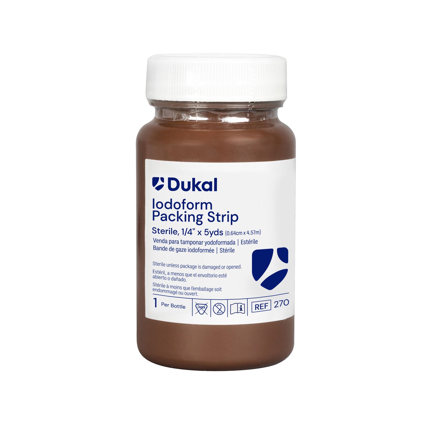 Dukal Iodoform 5% Packing Strips, ¼ x 5 yds, Sterile, 1/btl, 12 btl/bx