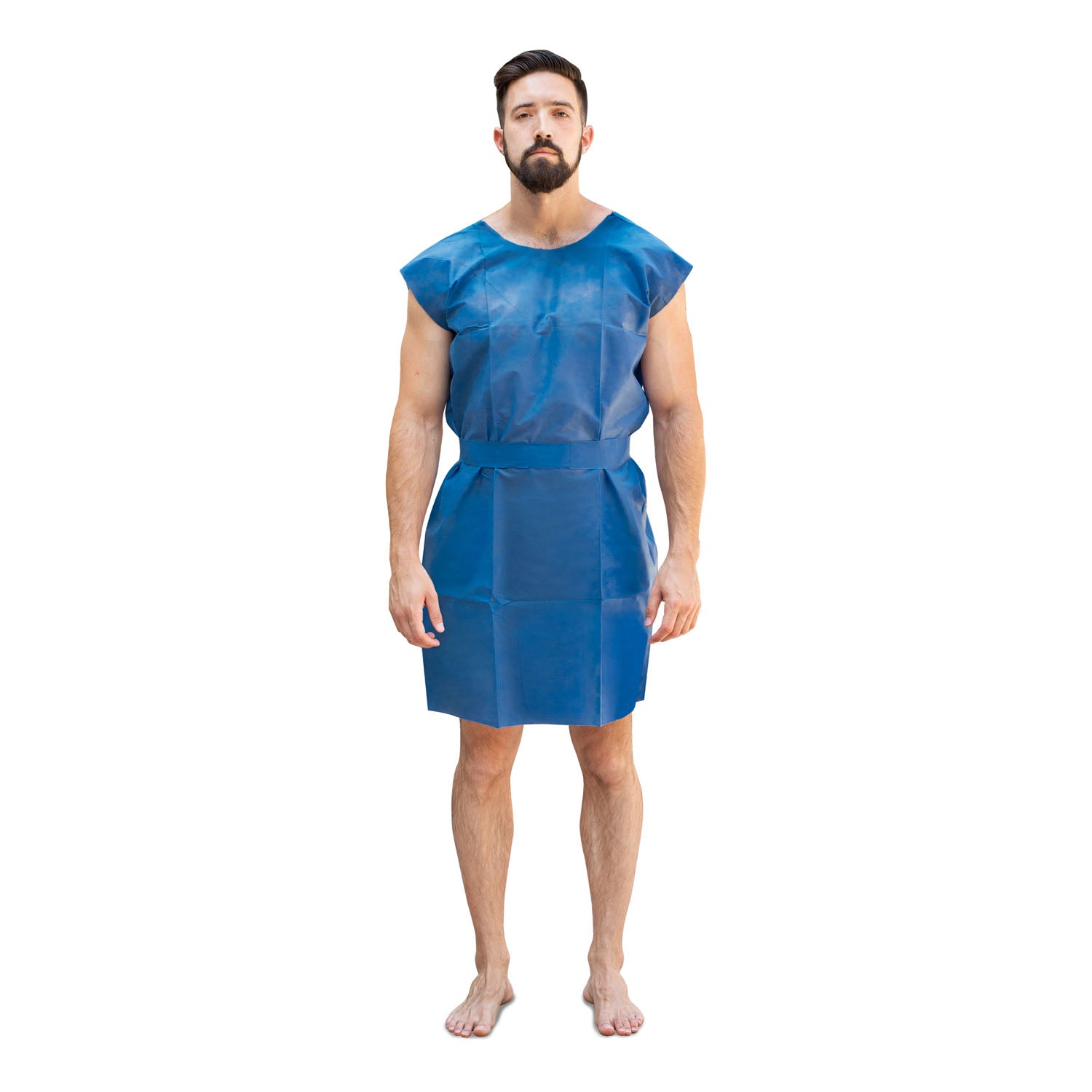Dukal Patient Gown, One Size, Dark Blue, 10/bg, 5 bg/cs