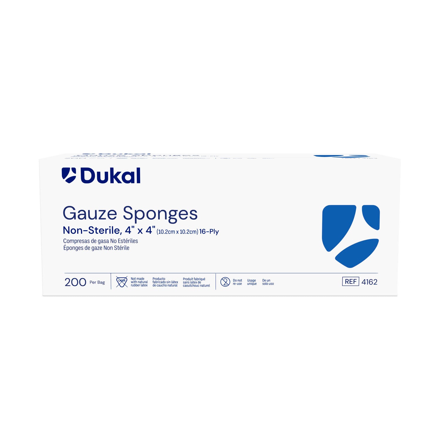 Dukal Gauze Sponge, 4 x 4", Non-Sterile, 16-Ply, 200/bg, 10 bg/cs