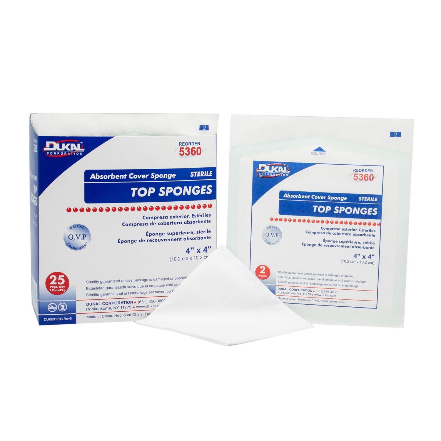 Dukal Top Sponges - Non-Woven Facing Cover Sponge