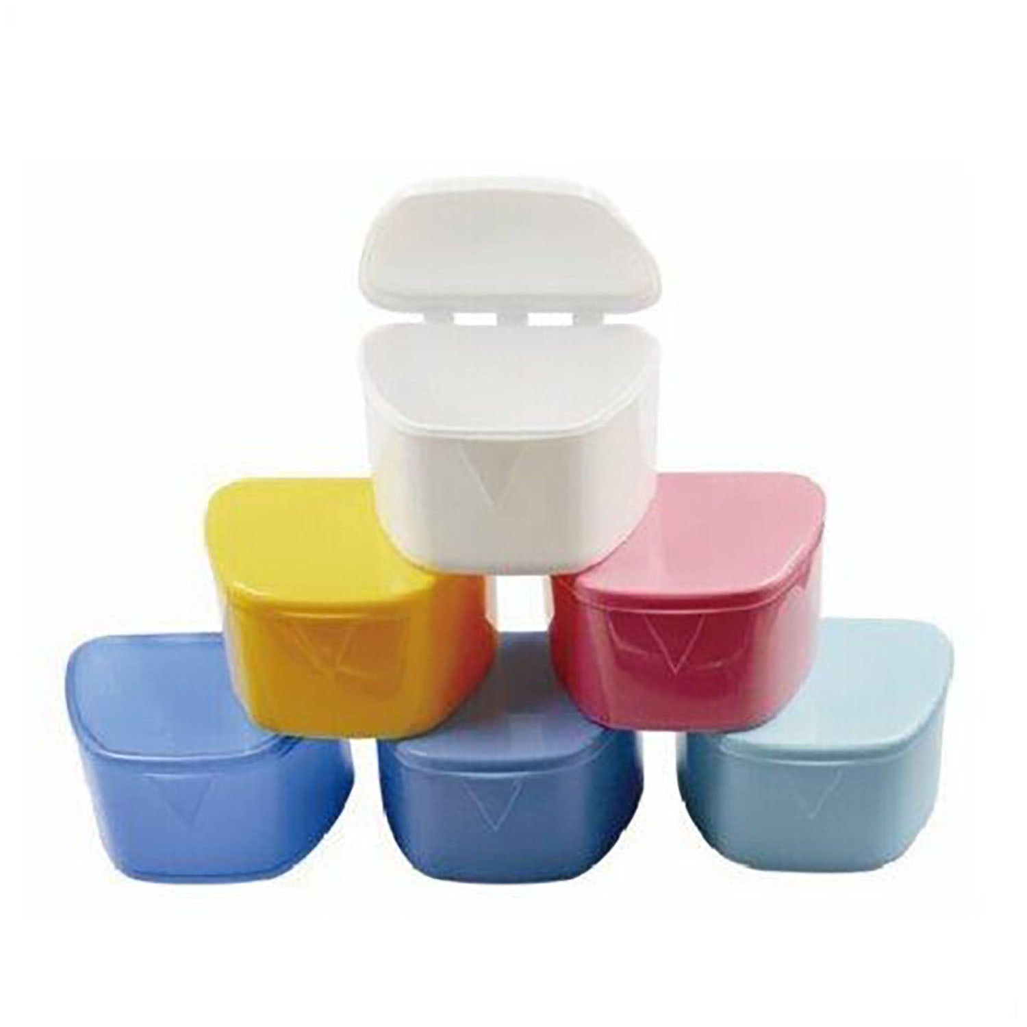 Dukal Denture Boxes, 3-3/4 x 3" x 2-3/8", Assorted Colors, 12/bg