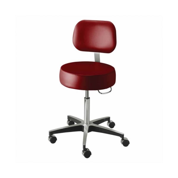 Brewer Pneumatic Aluminum Exam Stool with Brushed Aluminum Base