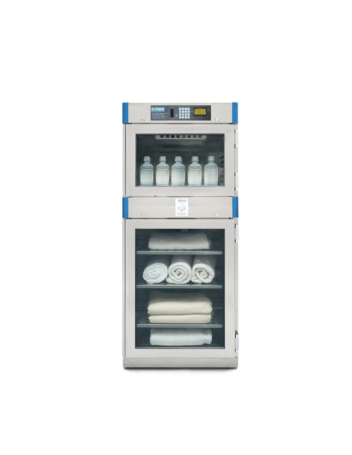 Blickman 7924TG Dual Chamber Blanket and Fluid Warming Cabinet, Glass Doors, Digital Control | QuinceMedical.com