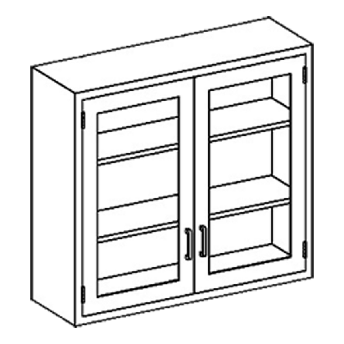 Blickman E35LS Stainless Steel Wall Cabinet with 2 Glass Swinging Doors, 35"W | QuinceMedical.com