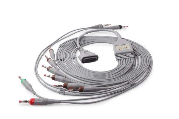 EDAN 12 Lead ECG Cable, Ø4mm, Banana Connector (AHA), 01.57.471279