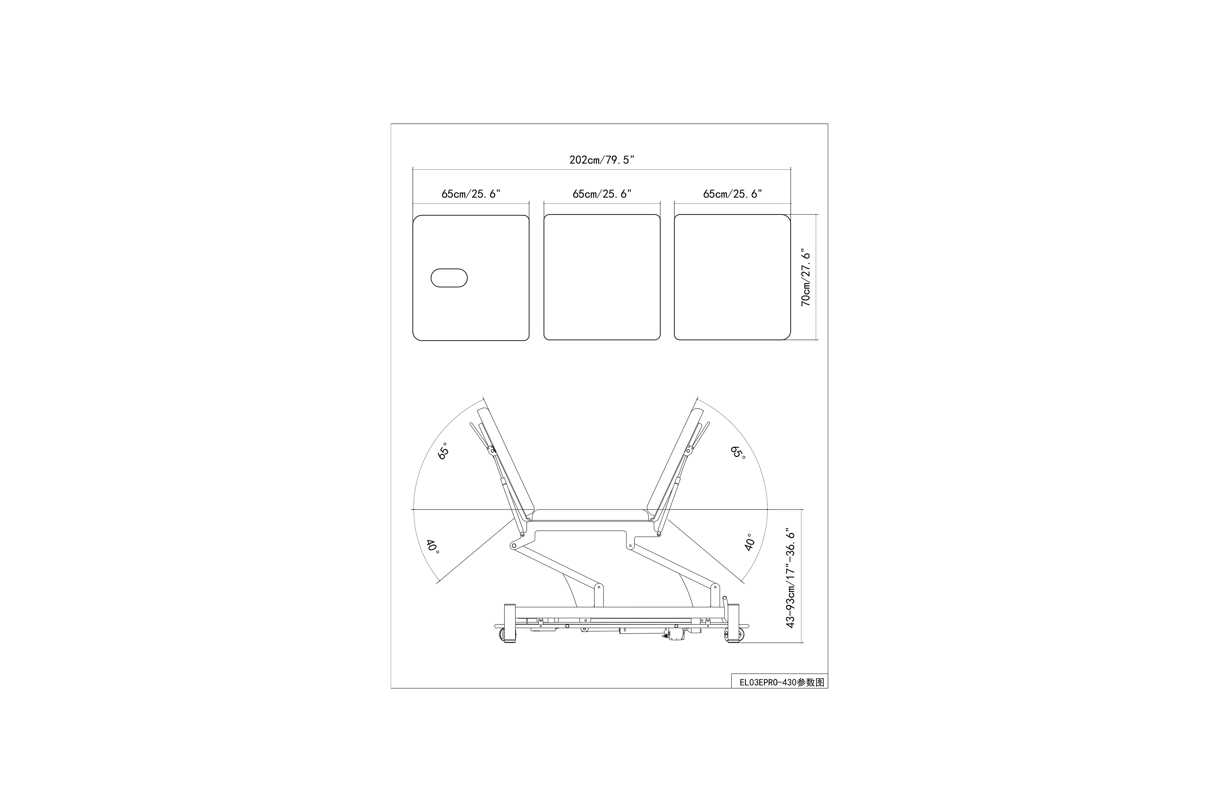 PARICO-Coinfycare PRO Series Electric Hi-Lo Treatment Table - 3 Equal Sections - ADA 17" Height , 30" Width