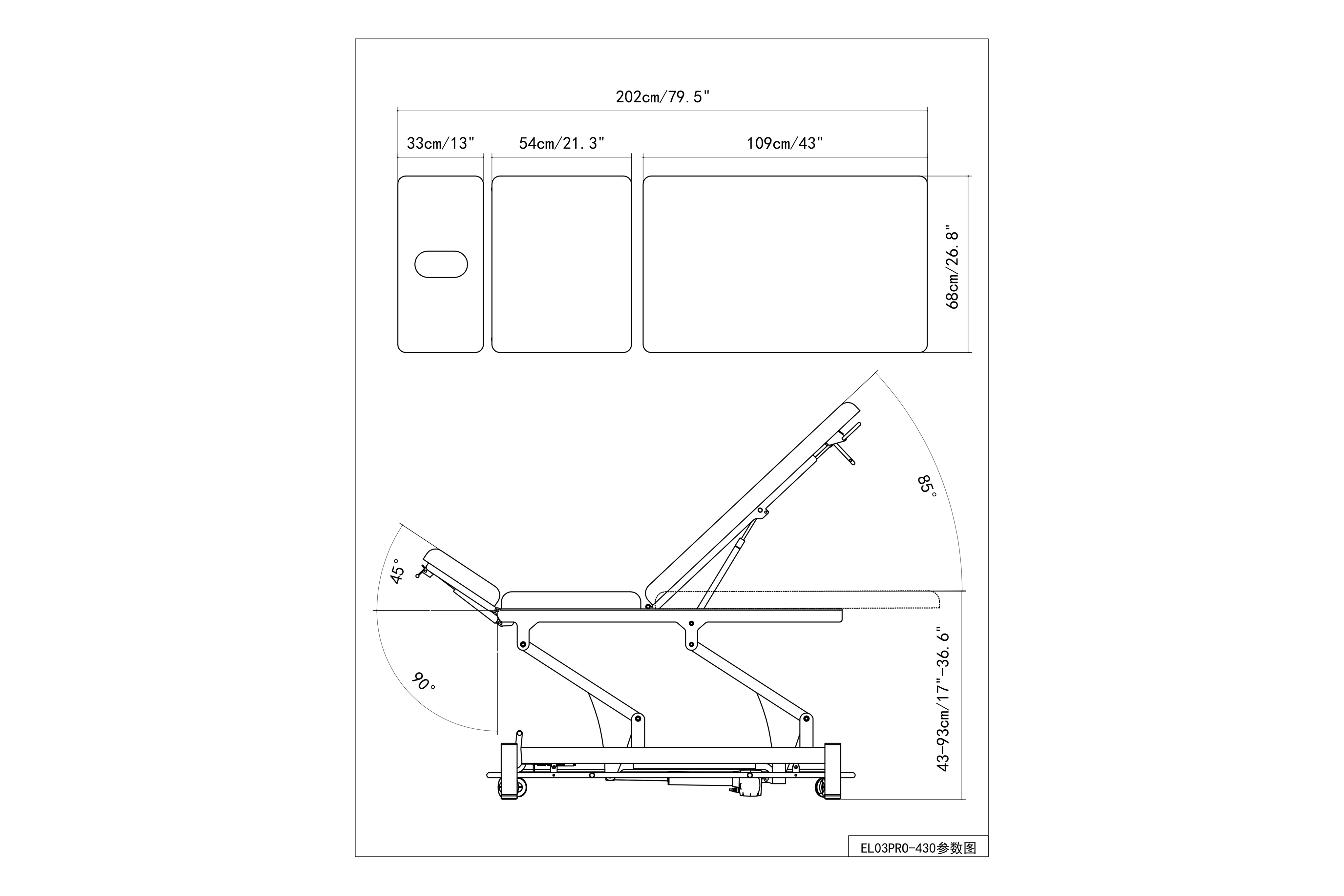 PARICO Coinfycare 30" Width 3-Section Electric Treatment Table