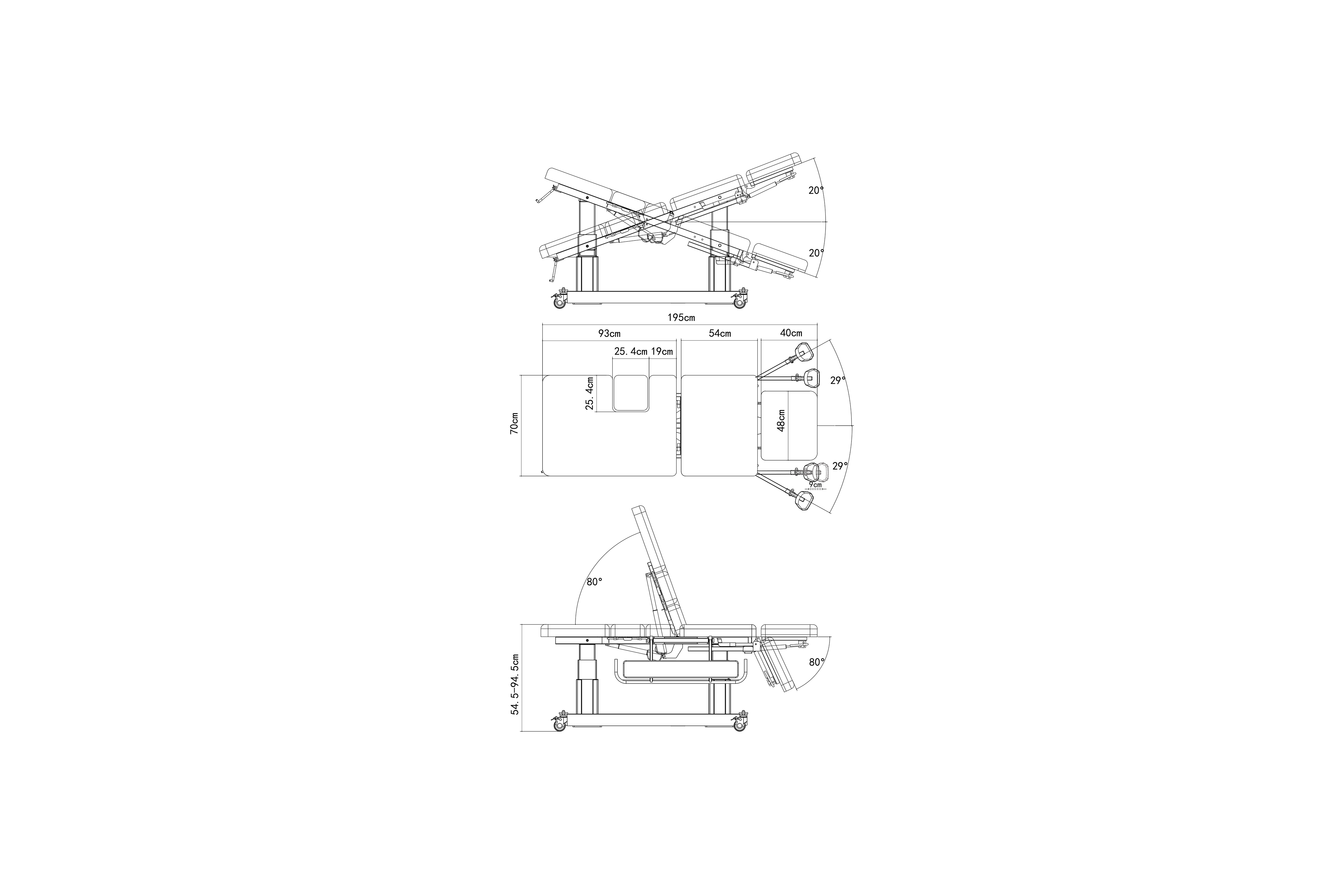 PARICO-Coinfycare 3-Section Imaging Power Table ELT300SD | Ultrasound