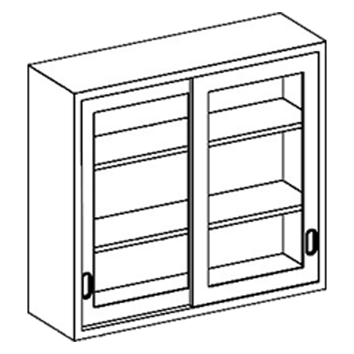 Blickman F35LS Stainless Steel Wall Cabinet with 2 Glass Sliding Doors, 35"W | QuinceMedical.com