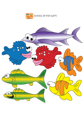 Clinton 07-CC-L School of Fish (Left Facing) Wall Sticker | QuinceMedical.com