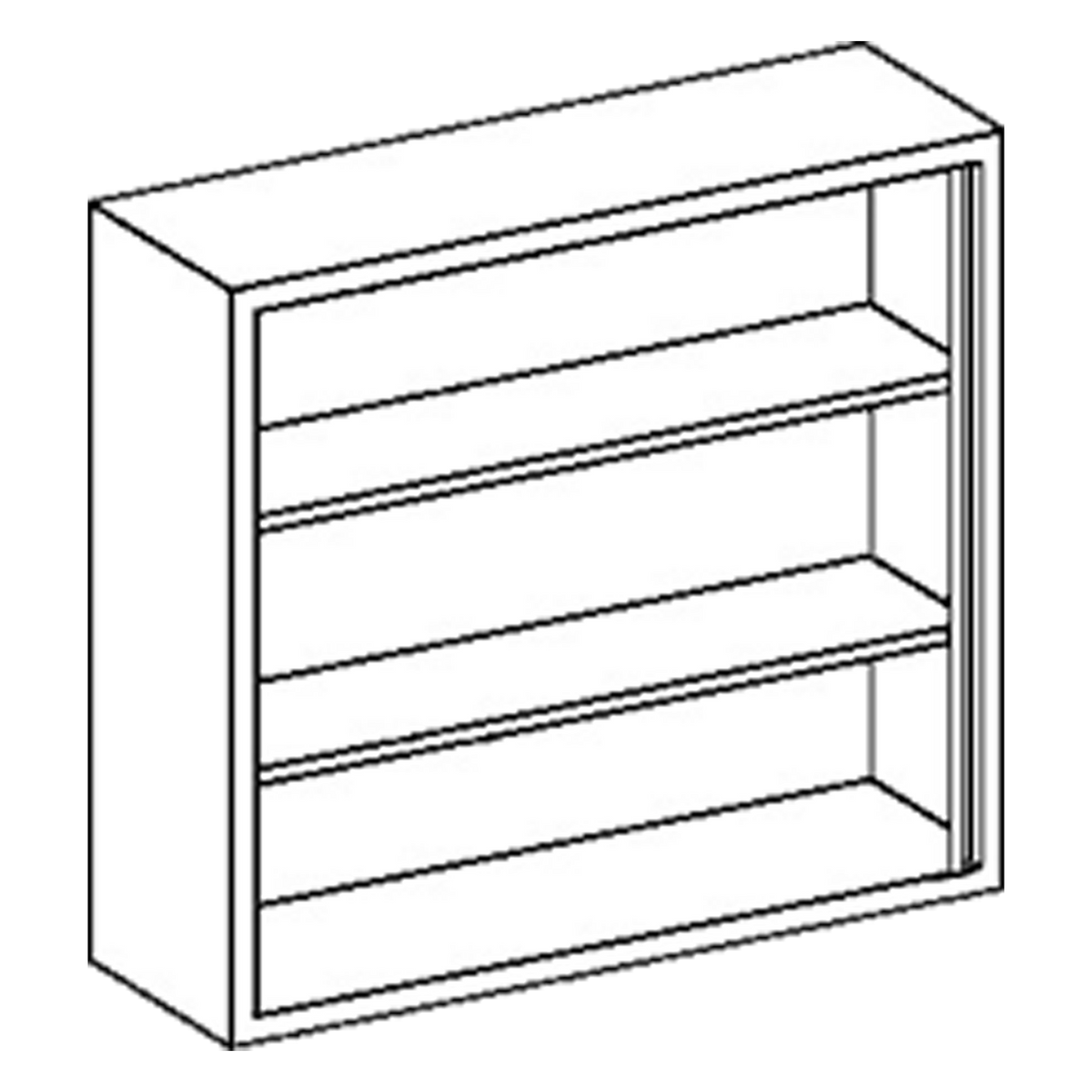 Blickman G35LS Open Stainless Steel Wall Cabinet with 2 Adjustable Shelves, 35"W | QuinceMedical.com