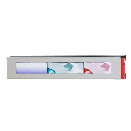 Clinton GS-3033 Triple Slimline Stainless Steel Glove Box Holder | QuinceMedical.com