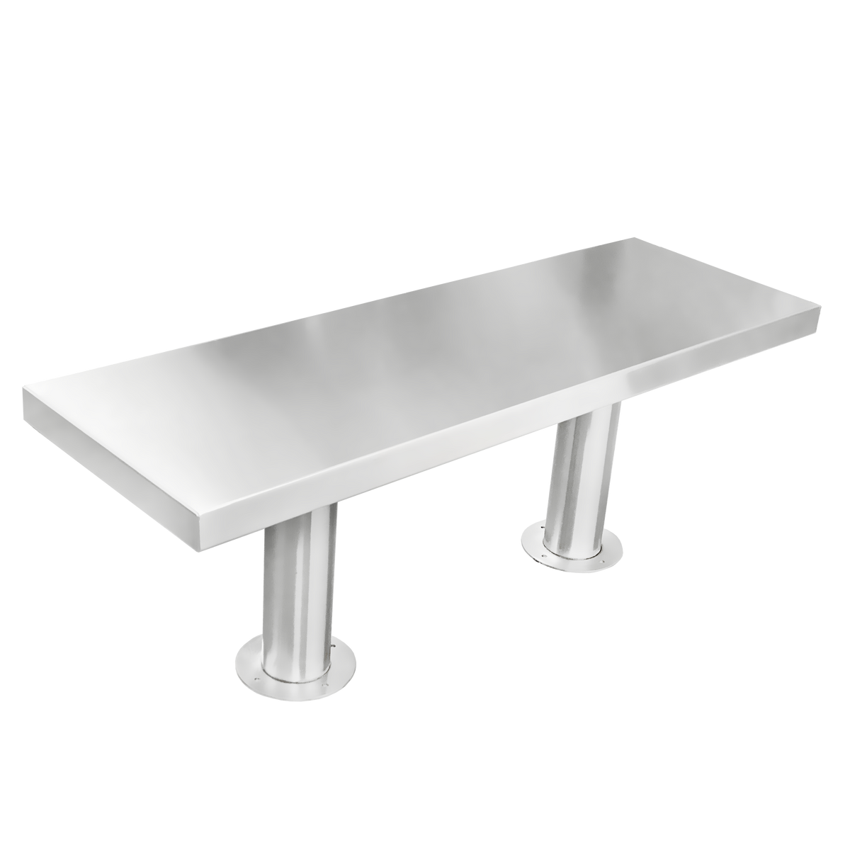 Blickman 4200SS Floor-Mounted Stainless Steel Gowning Bench, 48"W x 16"D x 18"H | QuinceMedical.com