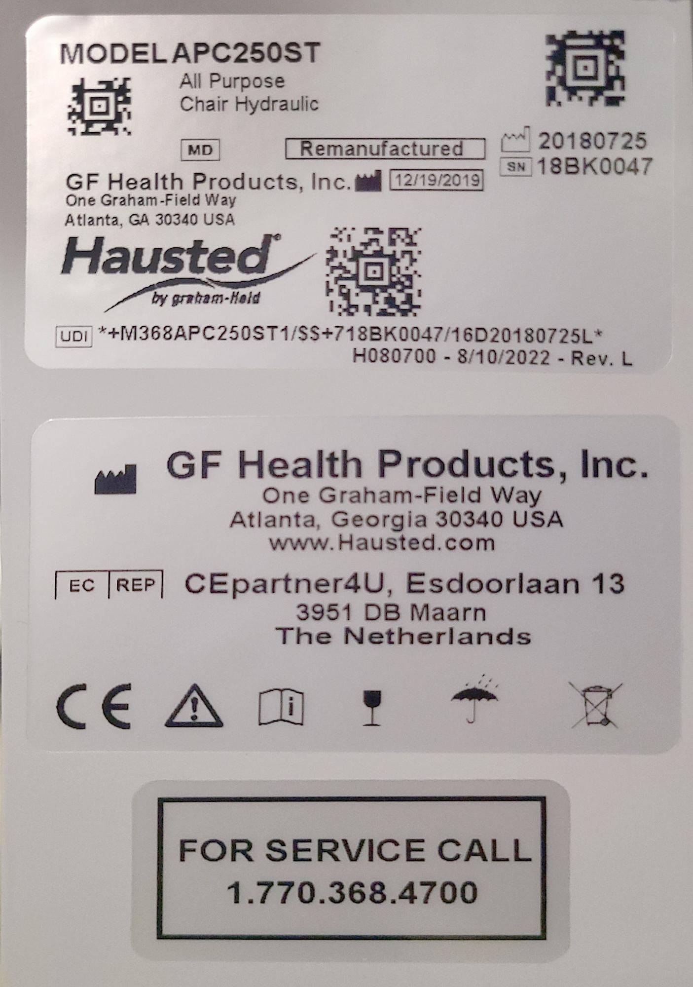 Hausted APC250 Hydraulic All Purpose Surgi Chair (APC) | QuinceMedical.com