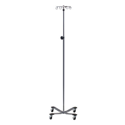 Clinton IV-314 Heavy Base, 4-Hook IV Pole | QuinceMedical.com