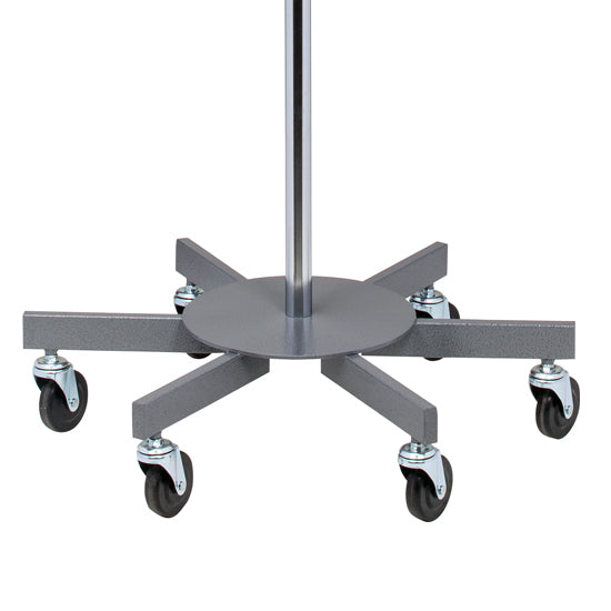 Clinton IVS-7334 Stainless Steel, Six-Leg, 4-Hook IV Pole | QuinceMedical.com