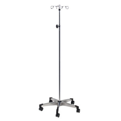 Clinton IV-354 5-Leg, 4-Hook IV Pole | QuinceMedical.com
