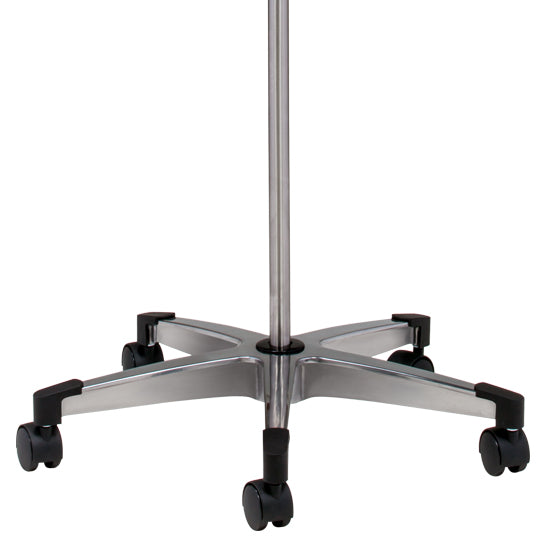 Clinton IVS-352 Stainless Steel, Five-Leg, 2-Hook IV Pole | QuinceMedical.com