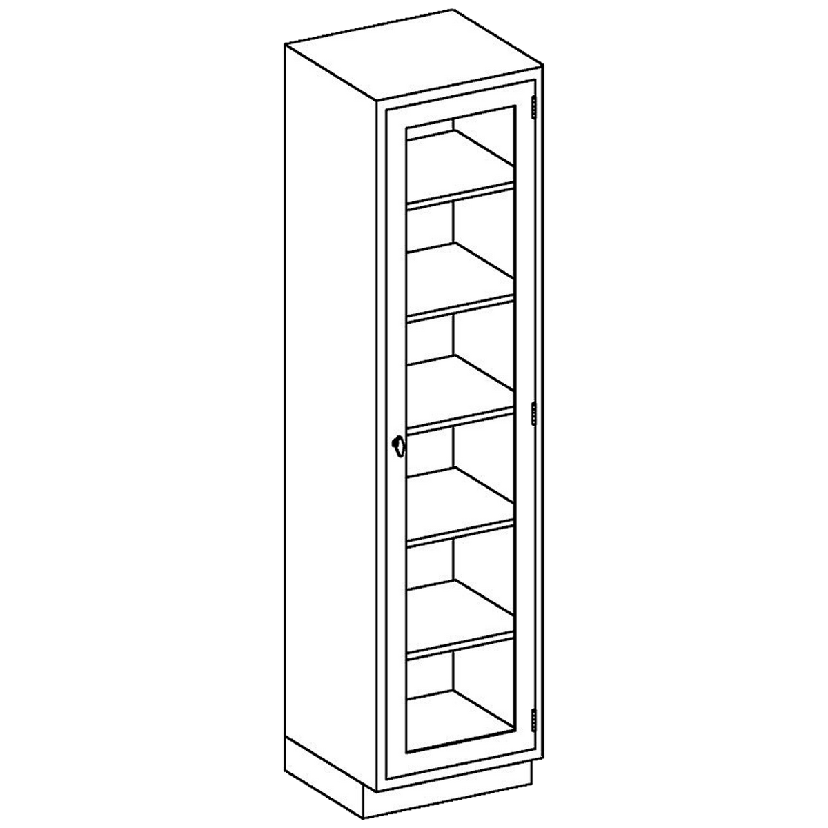 Blickman K24HAS Stainless Steel High Cabinet with Single Glass Door, 24-3/4"W x 84"H | QuinceMedical.com