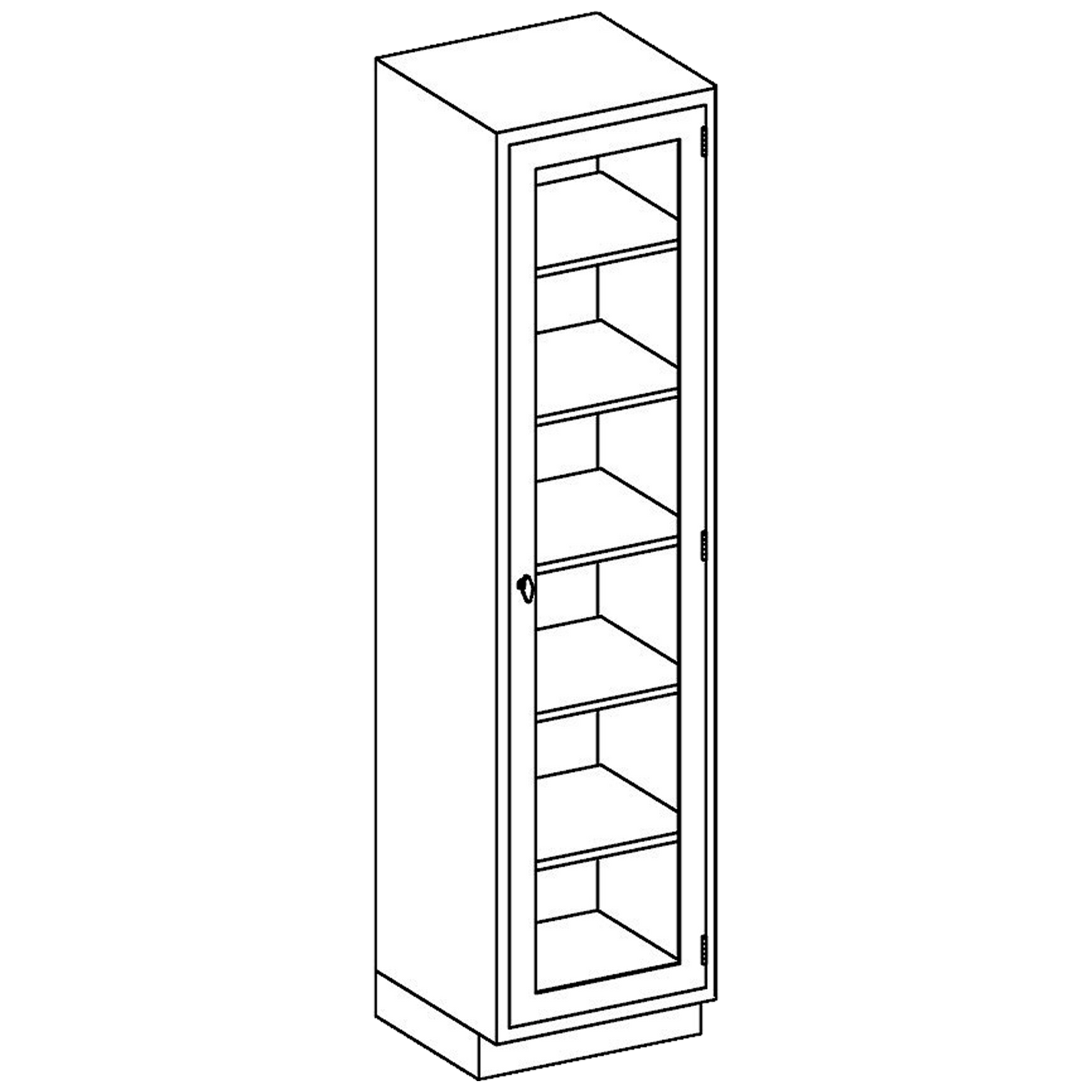 Blickman K24HAS Stainless Steel High Cabinet with Single Glass Door, 24-3/4"W x 84"H | QuinceMedical.com