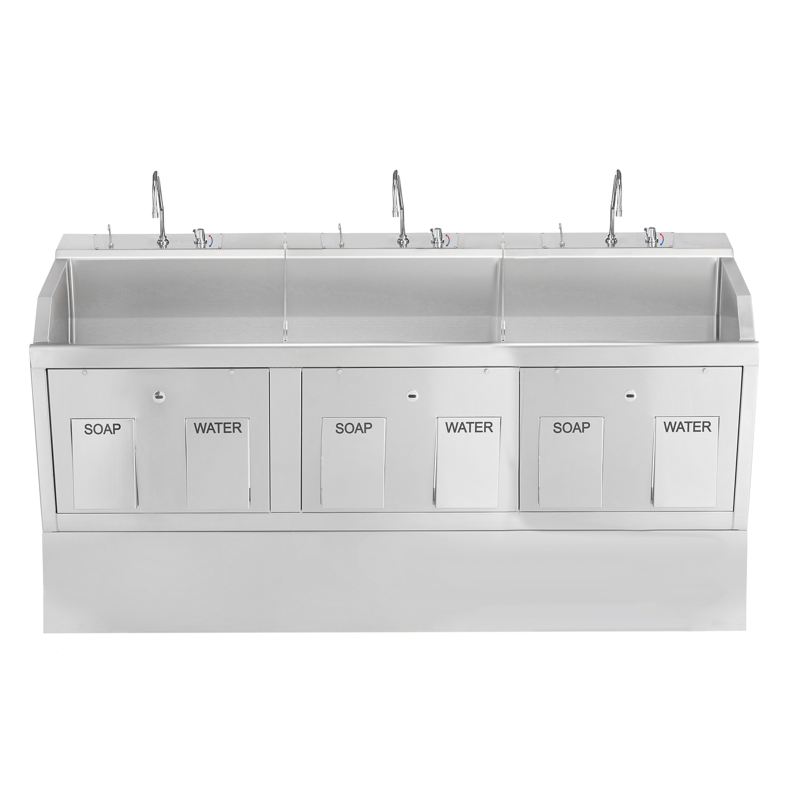 Blickman 9883SSP Lodi Triple Station Surgical Scrub Sink, Pedestal Mounted | QuinceMedical.com