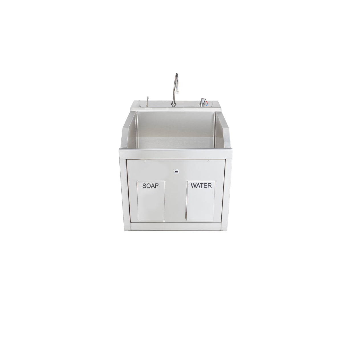 Blickman 9881SSPED Lodi Single Station Surgical Scrub Sink, Pedestal, with Eyewash & Digital Timer | QuinceMedical.com