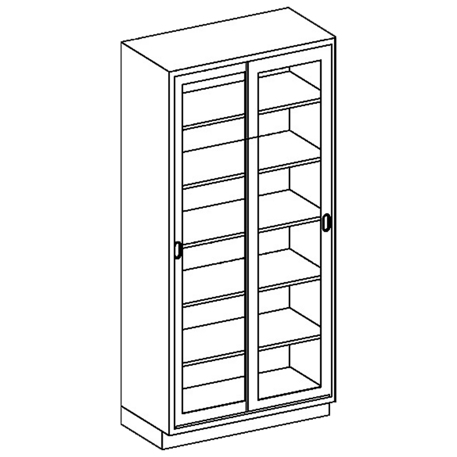 Blickman M35HAS Stainless Steel High Cabinet with 2 Glass Sliding Doors, 35"W x 84"H | QuinceMedical.com