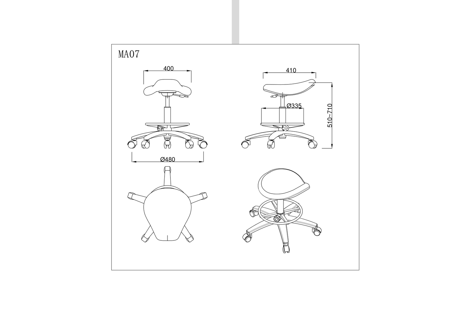 PARICO Coinfycare Round Stool with Footrest
