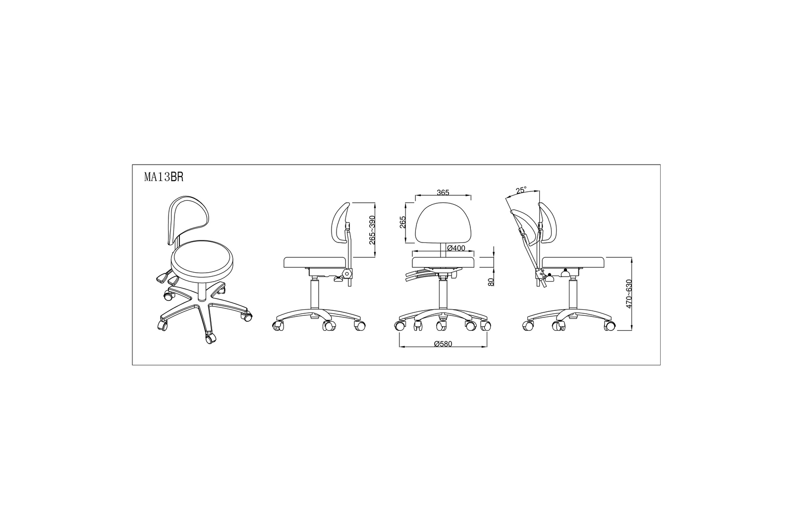 PARICO Coinfycare Round Stool with Backrest