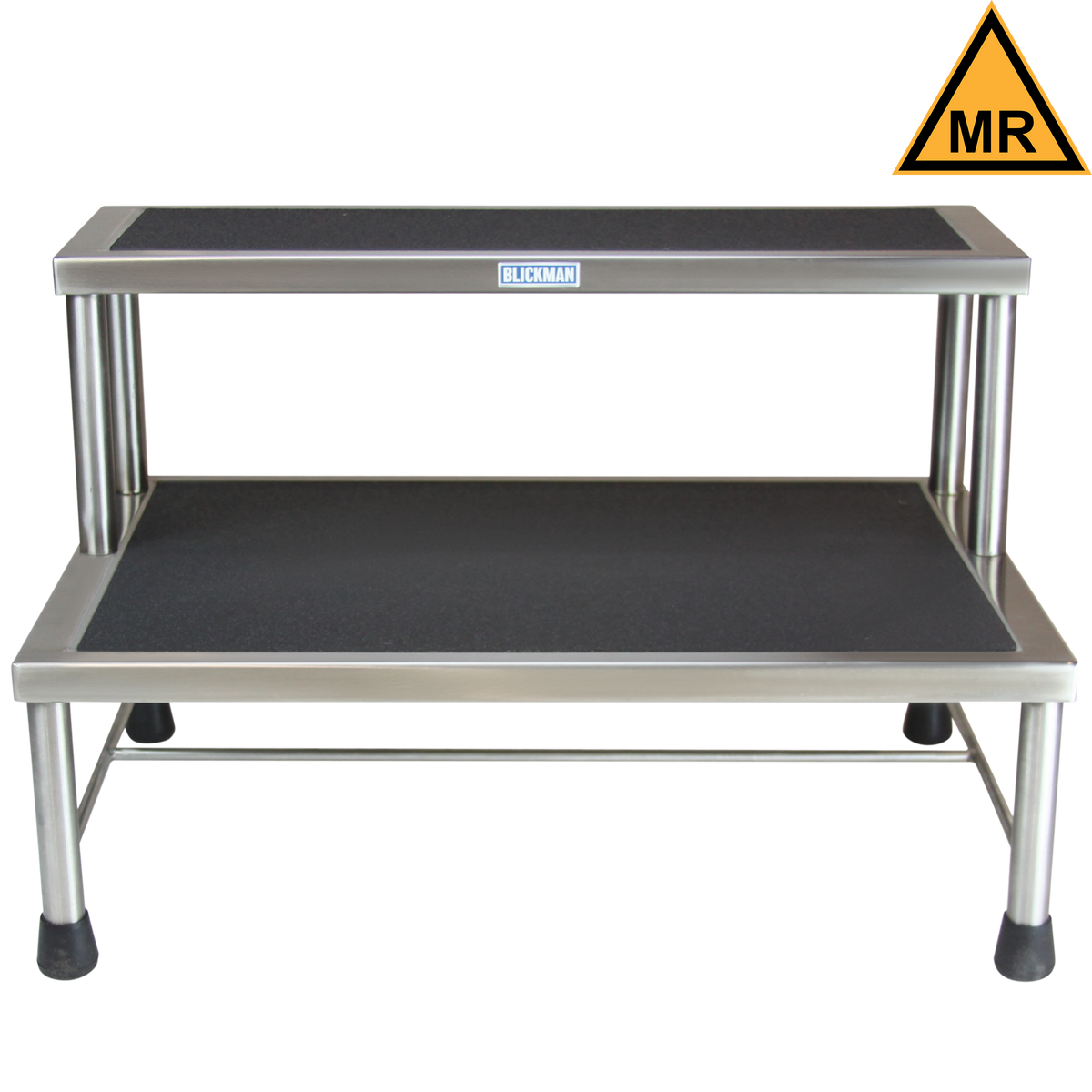 Blickman 7763MR-HR Donnelly MR Conditional Two-Step Stool with Handrail | QuinceMedical.com
