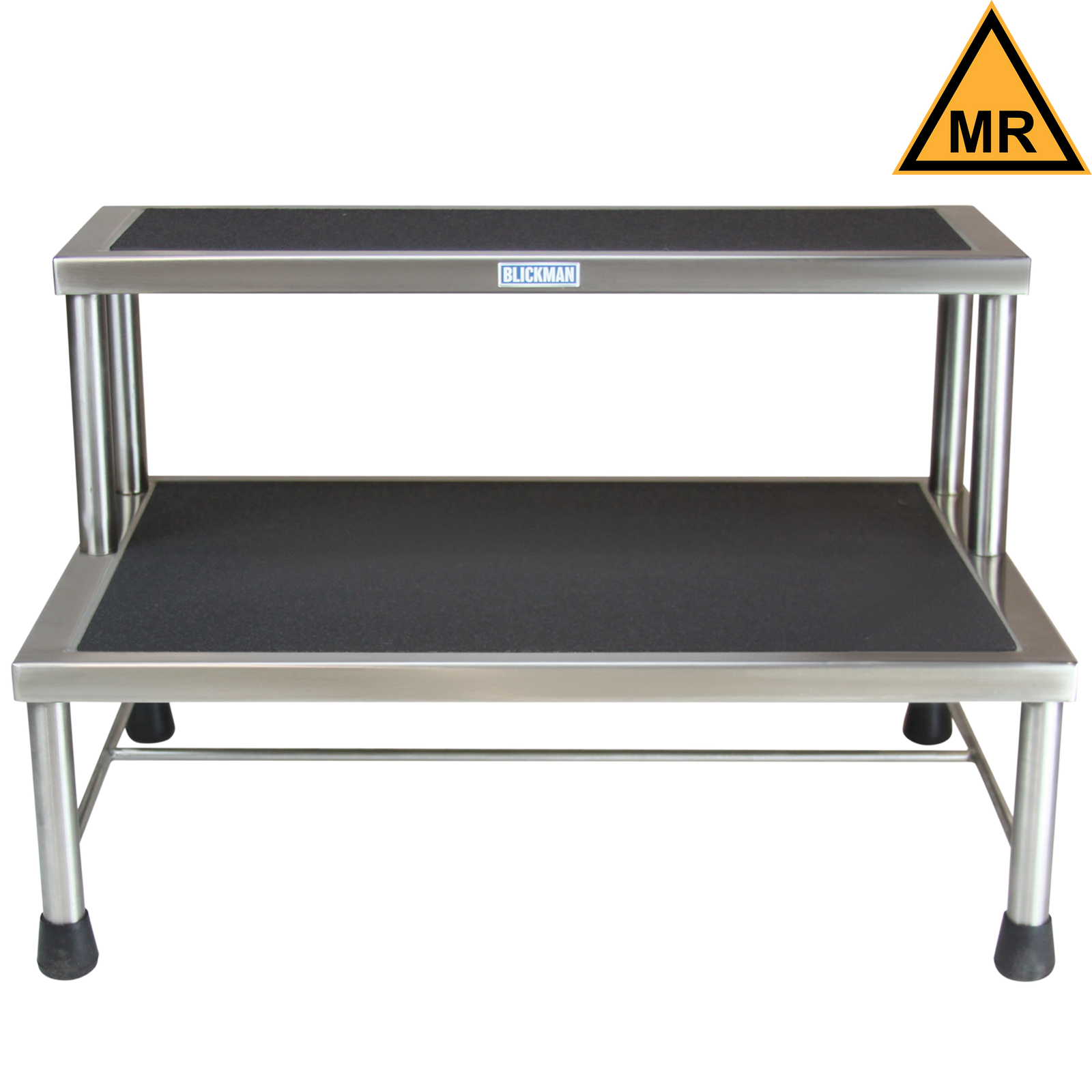 Blickman 7763MR-HR Donnelly MR Conditional Two-Step Stool with Handrail | QuinceMedical.com